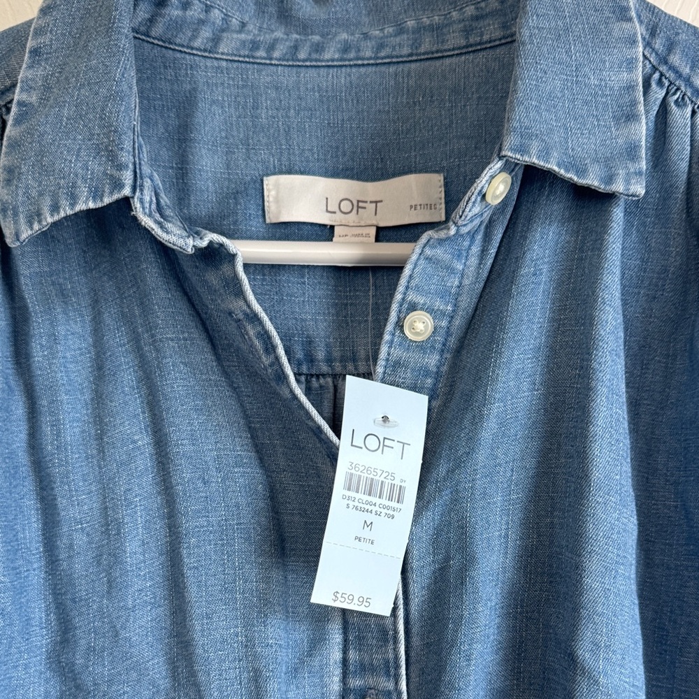 LOFT Blue Denim Shirt - Picture 3 of 4